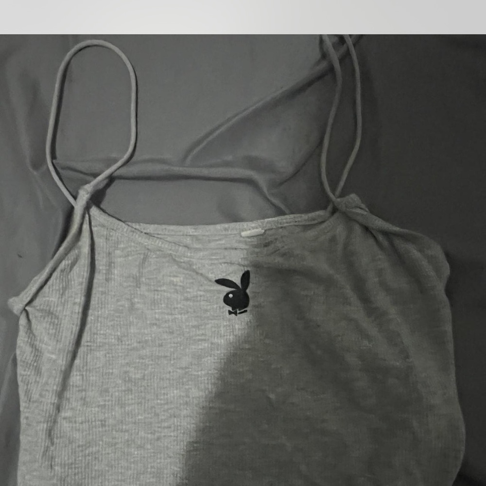 Gray Playboy Spaghetti Strap Top with Logo